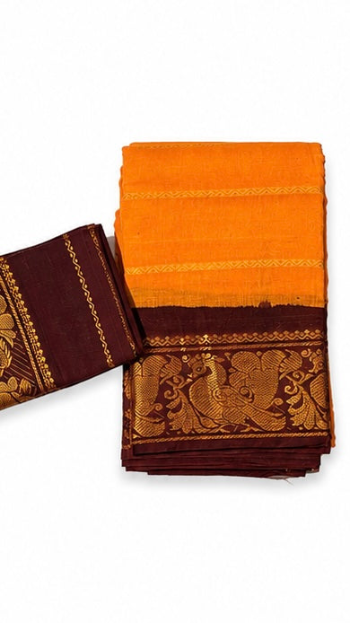 Chunkidi Cotton Saree with Contrast Temple Border