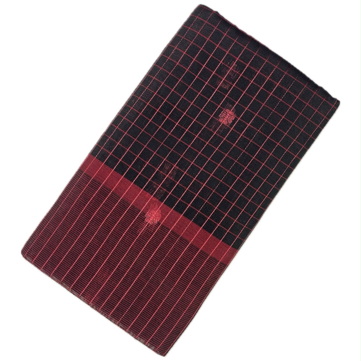 Dress Code Saree with Blouse | Elegant Checks Body with Temple Border