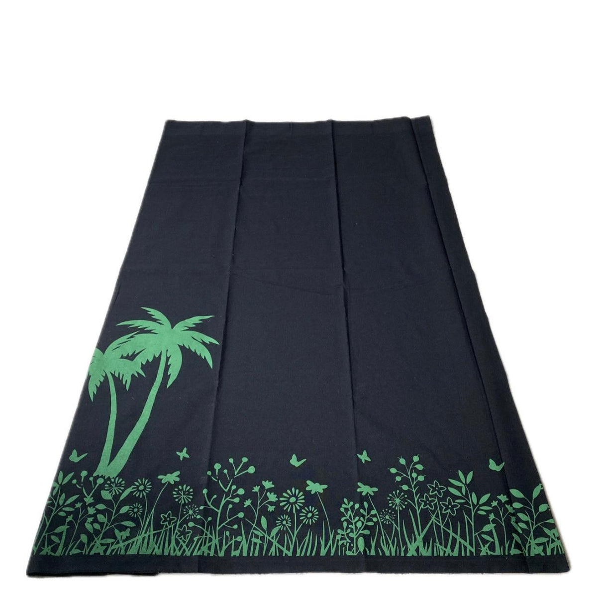 Black Mundu Dhoti with Floral Botanical Print