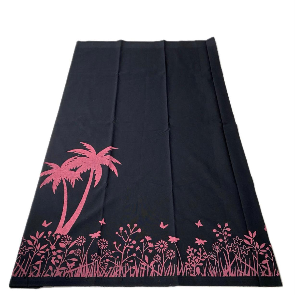 Black Mundu Dhoti with Floral Botanical Print
