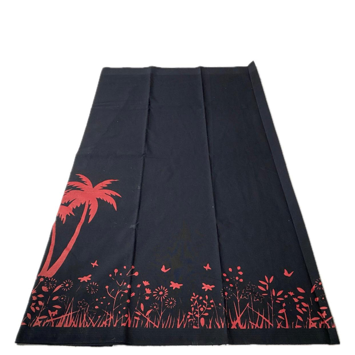 Black Mundu Dhoti with Floral Botanical Print