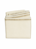 Cream Modal Silk Saree with Small Border & Pallu Lines