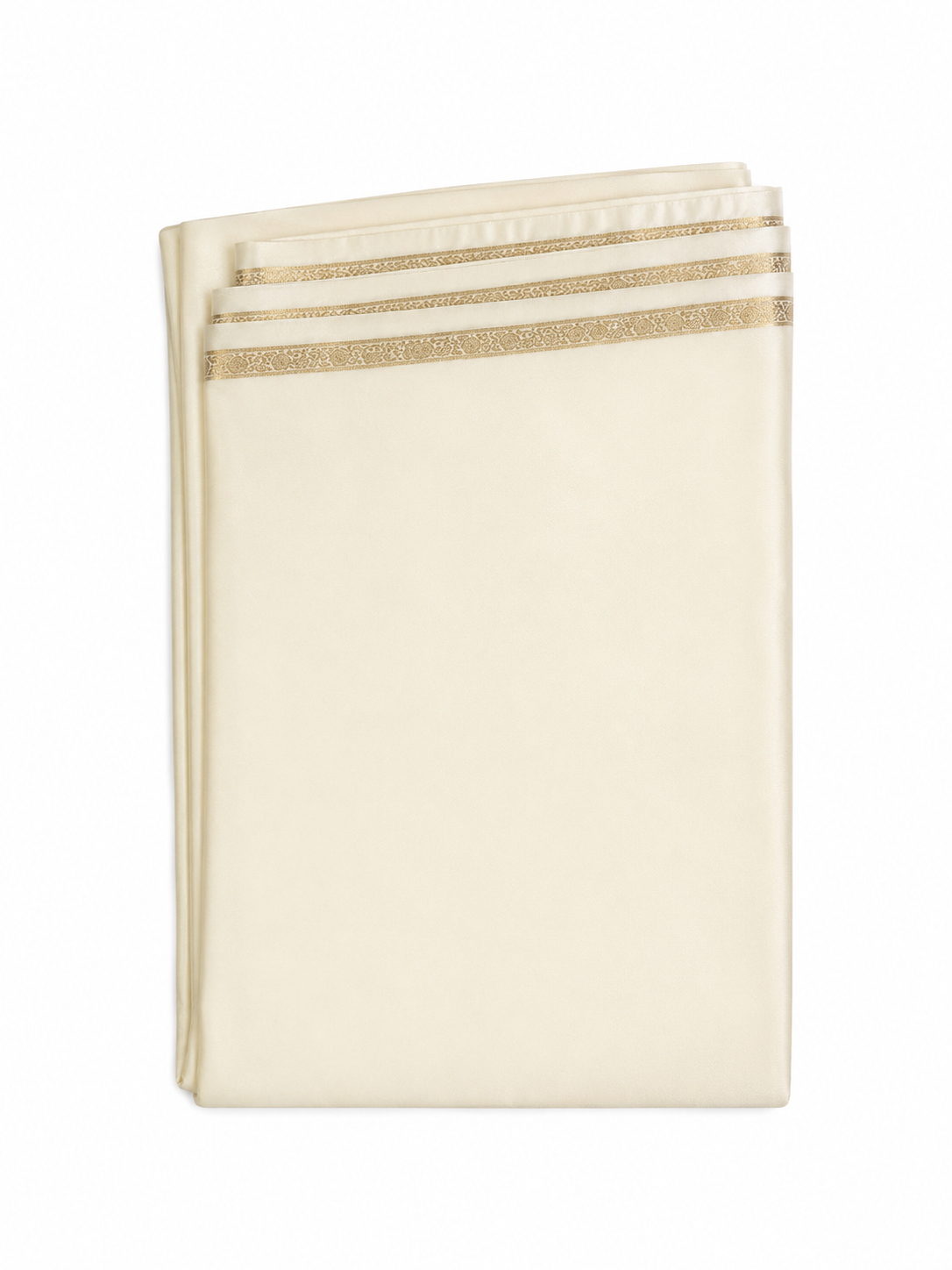 Cream Modal Silk Saree with Small Border & Pallu Lines