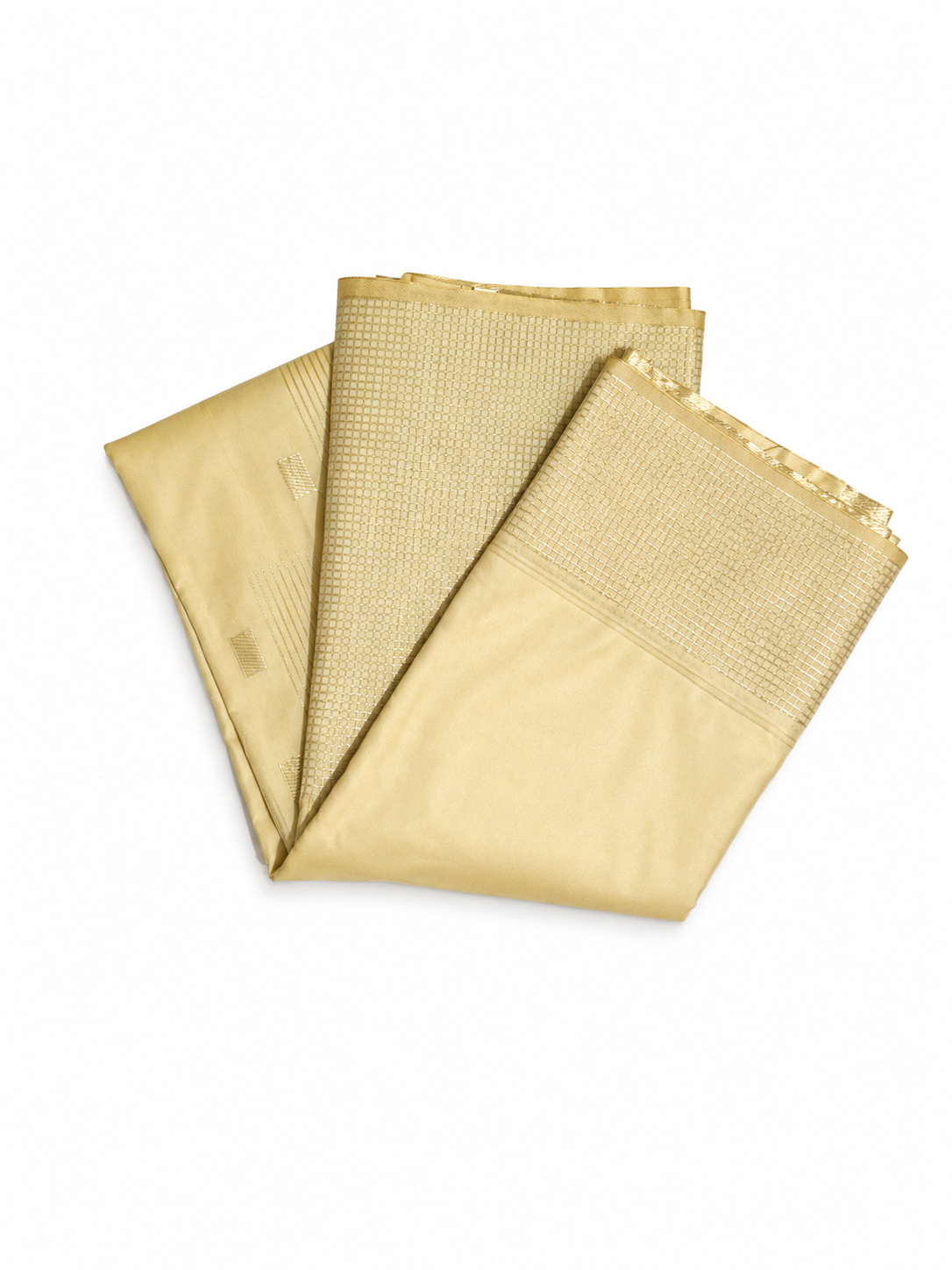 Golden Soft Silk Saree with Dual-Side Border & Golden Thread Work