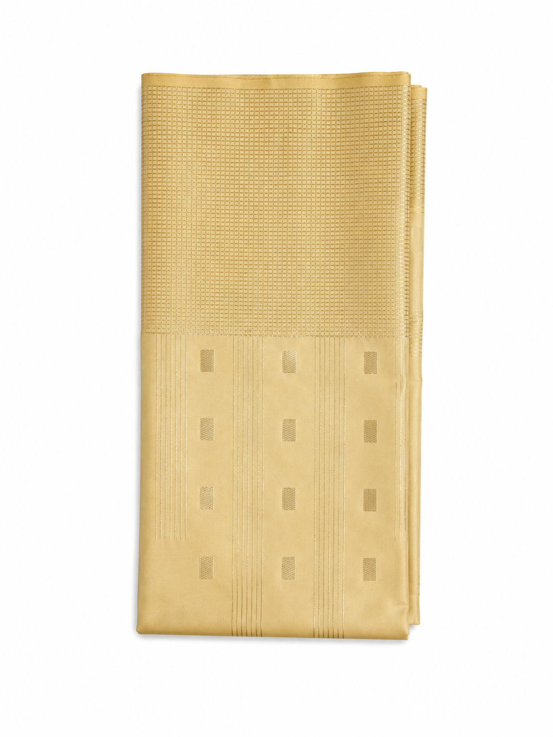 Golden Soft Silk Saree with Dual-Side Border & Golden Thread Work