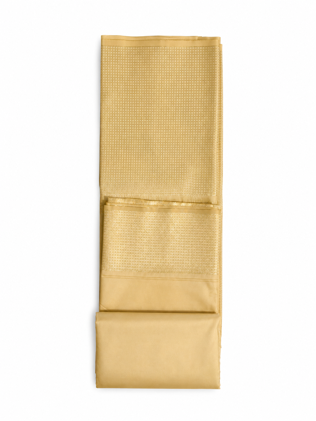 Golden Soft Silk Saree with Dual-Side Border & Golden Thread Work