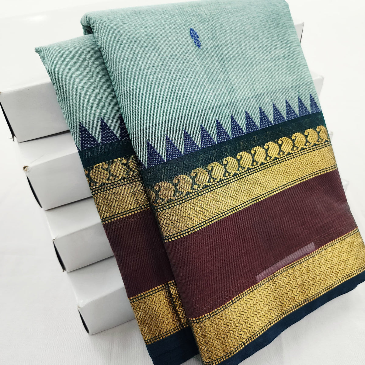 Pure Premium Chettinad Cotton Saree – Small Butta Work