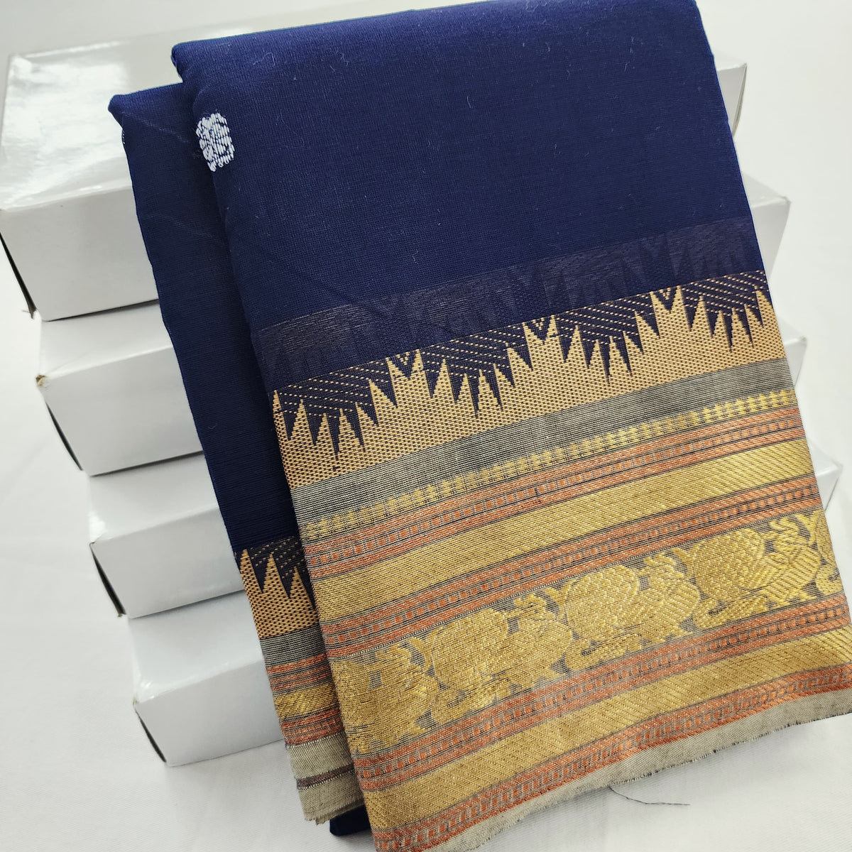 Pure Premium Chettinad Cotton Saree – Small Butta Work
