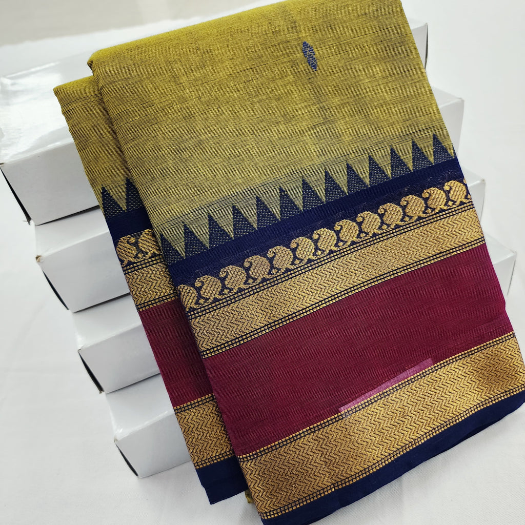 Pure Premium Chettinad Cotton Saree – Small Butta Work