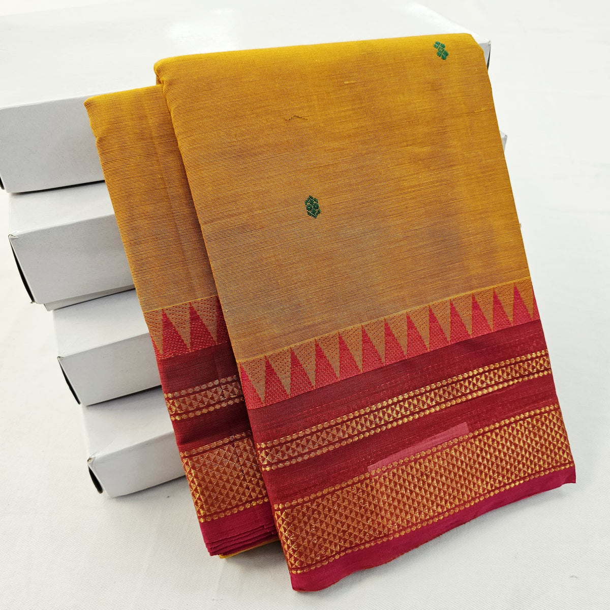 Pure Premium Chettinad Cotton Saree – Small Butta Work
