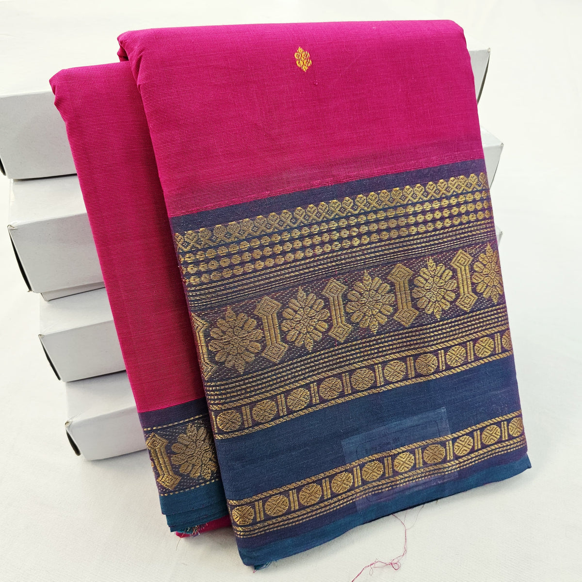 Pure Premium Chettinad Cotton Saree – Small Butta Work