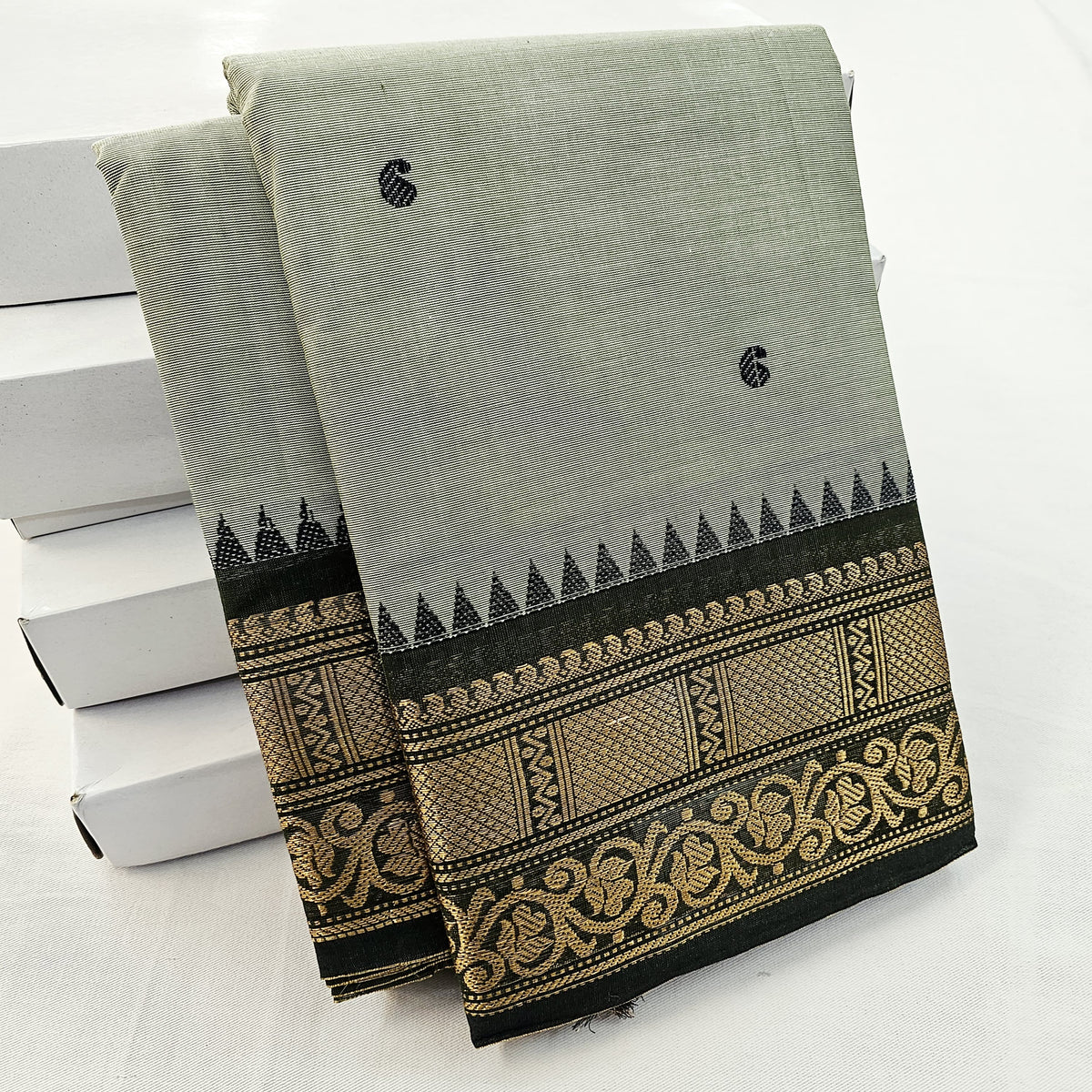 Pure Premium Chettinad Cotton Saree – Small Butta Work