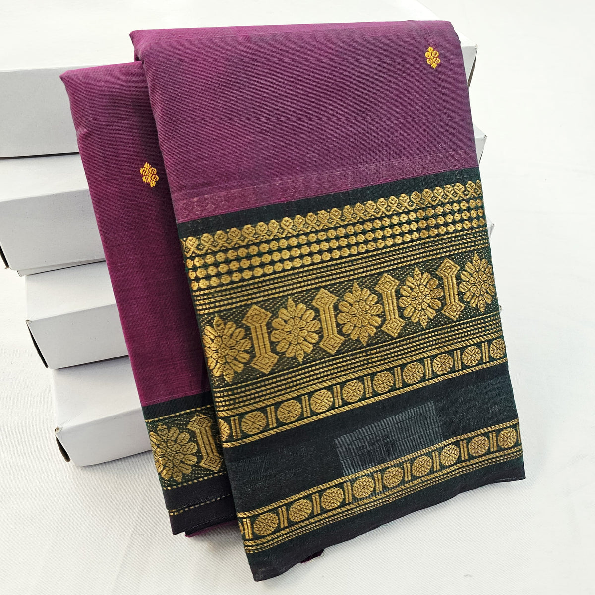 Pure Premium Chettinad Cotton Saree – Small Butta Work