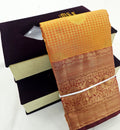 Kanchipuram Blended Vaira Oosi Contrast Silk Saree