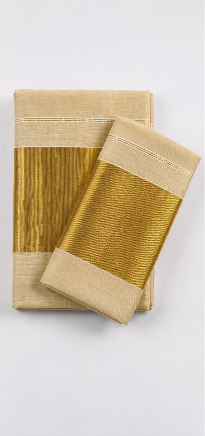Soft Tissue Wedding Saree with Grand Golden Border