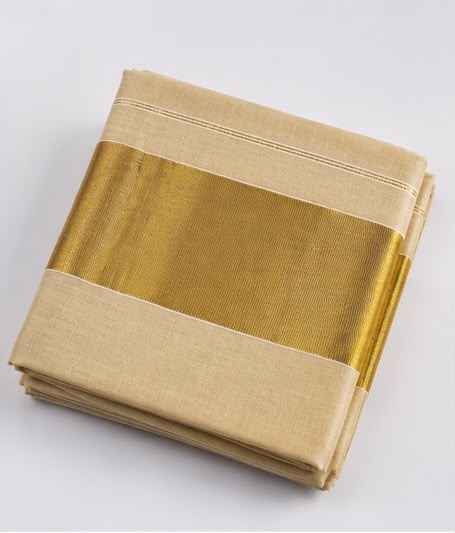 Soft Tissue Wedding Saree with Grand Golden Border