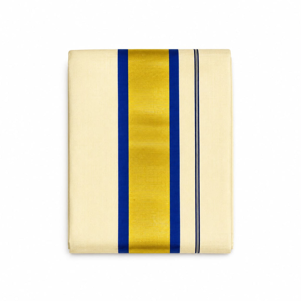 Premium Golden Tissue Set Mund with Royal Blue Border