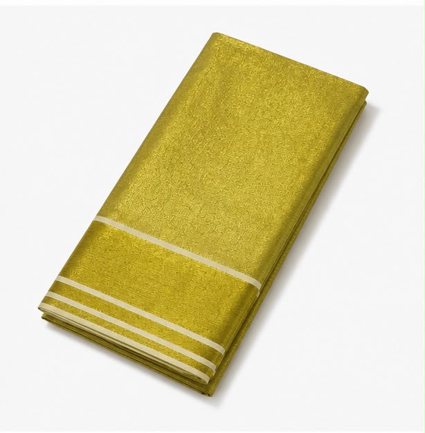Premium Golden Tissue Saree with Elegant Tassels | Wedding & Festive Wear