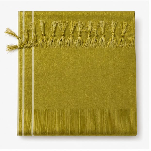 Premium Golden Tissue Saree with Elegant Tassels | Wedding & Festive Wear