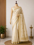 Premium Cotton Set Saree with Elegant Golden Zari Border