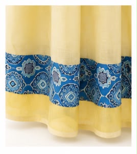 Traditional Ajrak Print Dhavani Set | Tissue Border Kerala Half Saree
