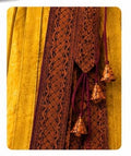 Kids Silk Dhavani Set – Golden Yellow & Maroon | Traditional Half Saree | Size 28