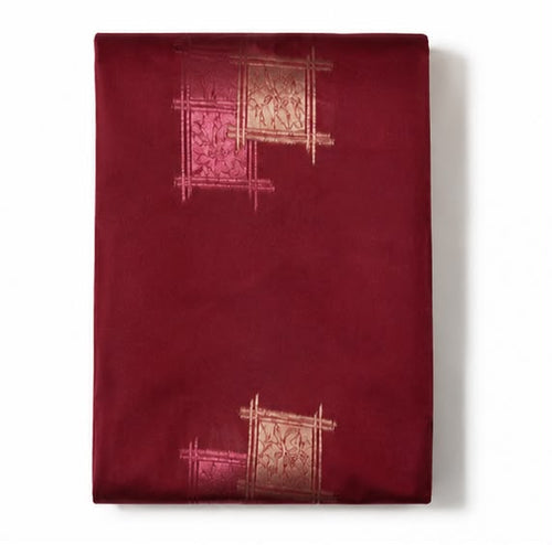 Borderless Soft Silk Saree with Elegant Zari Motifs & Running Blouse