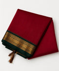 Kalyani Cotton Saree with Rich Pallu, Tassels & Plain Border Blouse