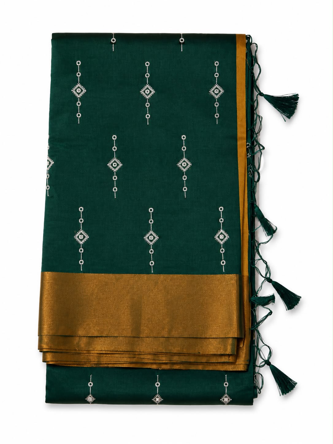 Premium Soft Silk Saree with Silver Zari Work & Tassels | Elegant Festive & Wedding Wear