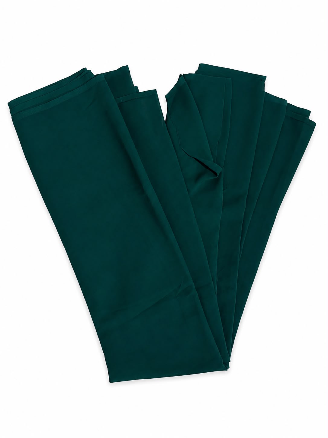 Pure Georgette Plain Saree – Peacock Green | Elegant Party & Festive Wea