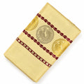 Premium Tissue Set Mundu with Maroon Peacock Zari Border | Kerala Traditional Kasavu Set