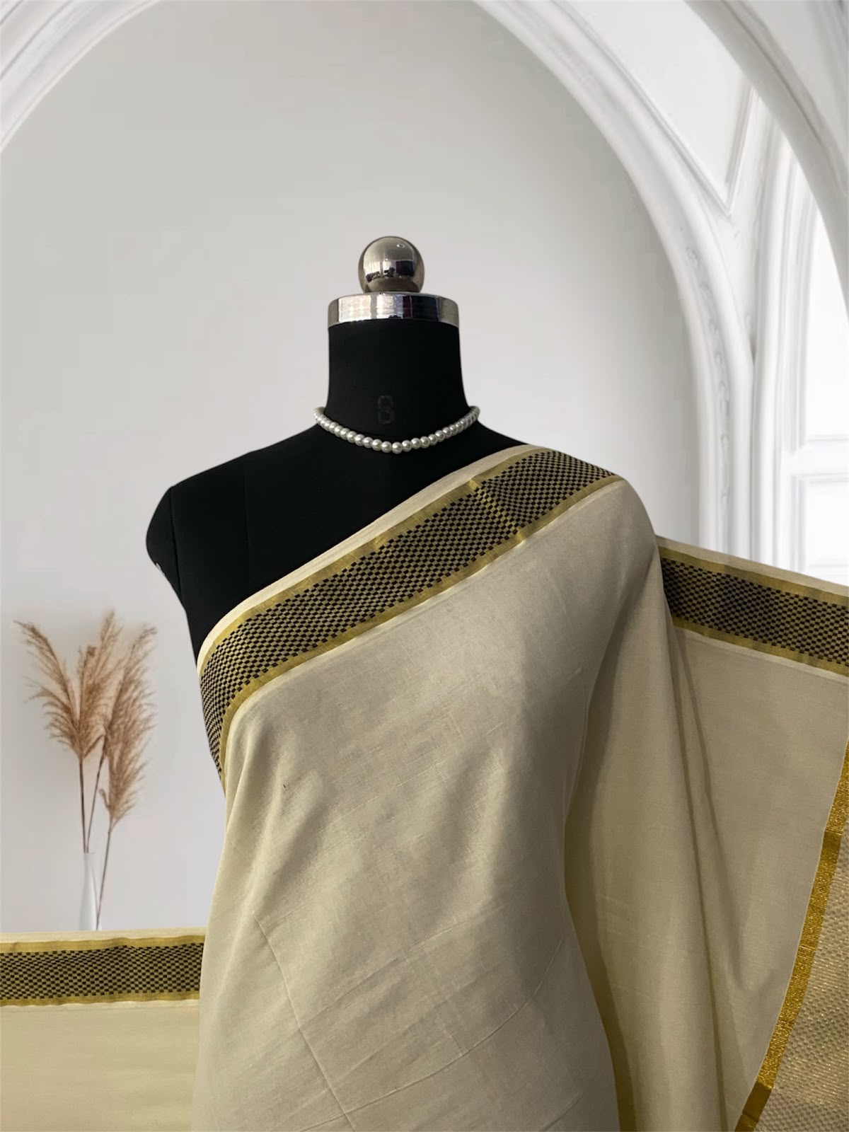 Premium Kerala Set Saree with Traditional Golden Kasavu Border | Soft Cotton Blend | Onam & Festive Wear