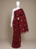 Pavizhamalli Khadi Cotton Saree with Thread Work & Tassel Pallu