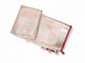 Onam Special Semi Linen Saree with Silver Zari Border & Tassels | Contrast Plain Blouse Piece