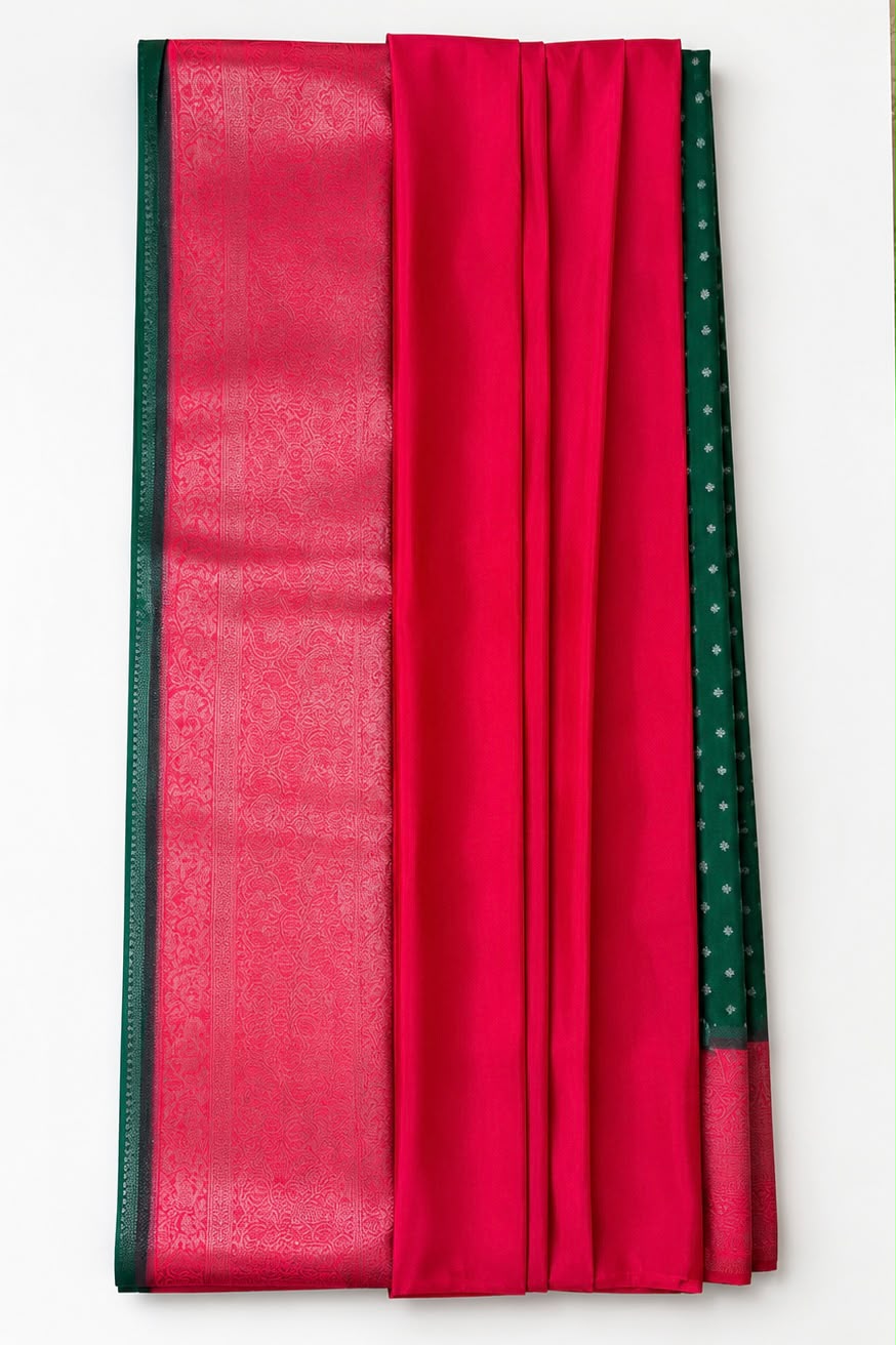 Georgette Banarasi Saree with Full Buttas, Asymmetric Borders & Rich Pallu