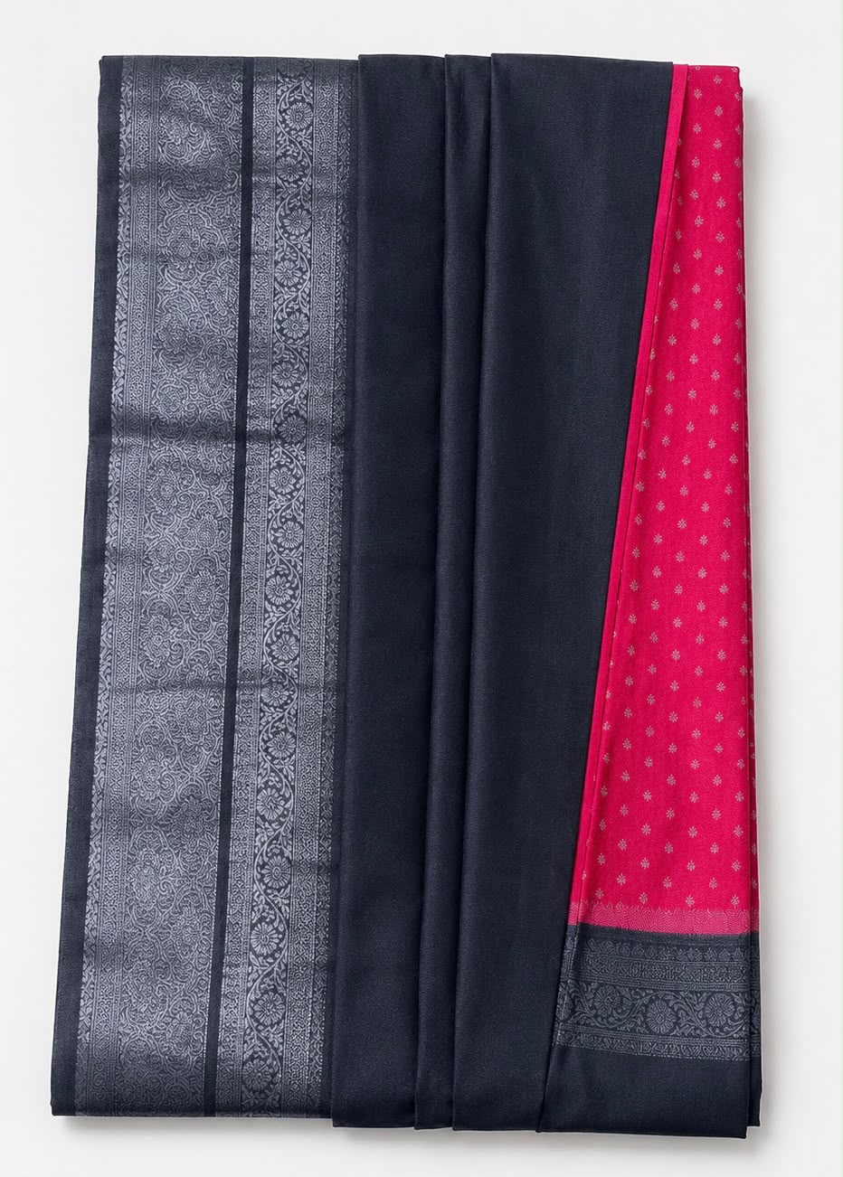 Georgette Banarasi Saree with Full Buttas, Asymmetric Borders & Rich Pallu
