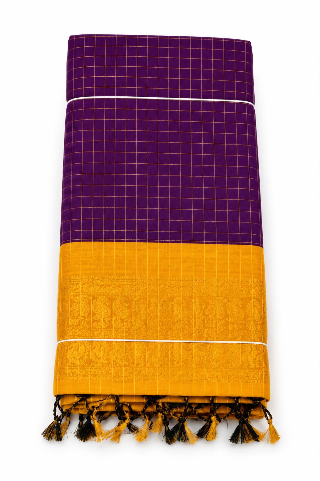 Kalyani Cotton Checks Saree with Rich Border | Soft Traditional & Everyday Wear